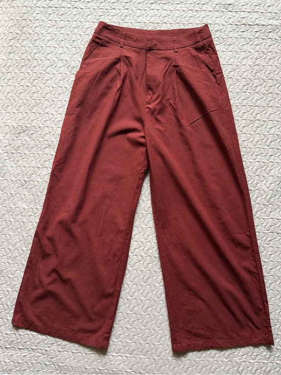Cider Pants - Cider Wide-Leg Medium Lightweight Pants in Deep Maroon